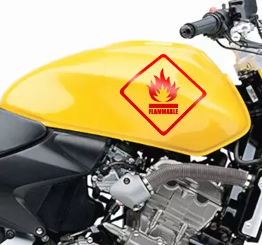 Brannfarlig advarsel klistremerke til motorsykkel - Tenstickers