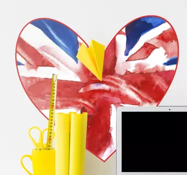 Britisk flagg hjerte flagg dekal - Tenstickers