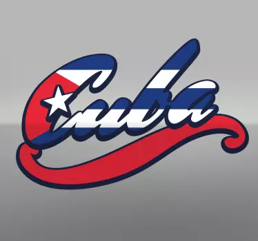 Cuba lettering flaggoverføringsbilde - Tenstickers