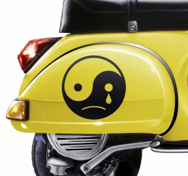 Dekorativ vinyl trist yin yang veggklistremerke - Tenstickers