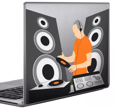 Dj laptop klistremerke - Tenstickers
