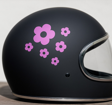 Enkelt blomsterdesign med navn motorsykkel klistremerke - Tenstickers