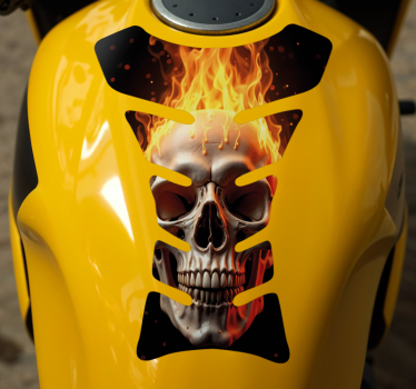 Flammende hodeskalle motorsykkel klistremerke - Tenstickers