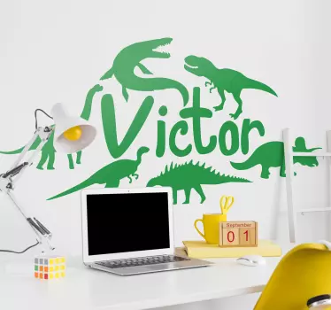 Forskjellige personlige dinosaurer vegg klistremerke - Tenstickers
