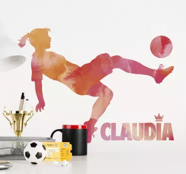 Fotballspiller med navn fotball klistremerke - Tenstickers