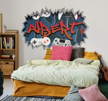 Gamer graffiti wallsticker ungdom - Tenstickers