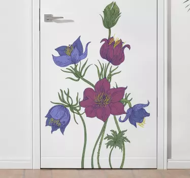Ganske vill blomster glassdørklistremerke - Tenstickers
