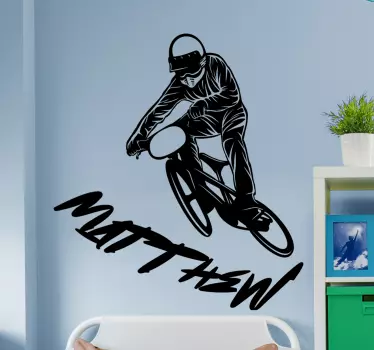 Graffiti navn med sykkel urban wallstickers - Tenstickers