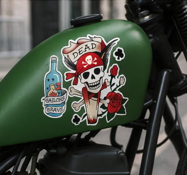 Grønn drivstofftank motorsykkel klistremerke - Tenstickers