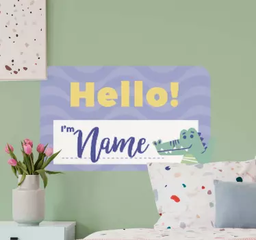 Hei jeg er med personlig navn vindueskilt - Tenstickers