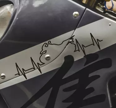 Hjerteslag motorsykkel klistremerker - Tenstickers