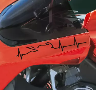 Hjerteslag naken motorsykkel klistremerker - Tenstickers