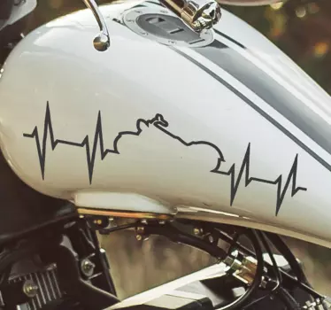 Hjerteslag tilpassede motorsykkel klistremerker - Tenstickers