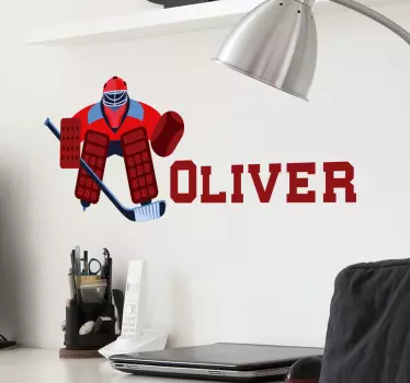Hockey navn tilpassbar veggdekor - Tenstickers