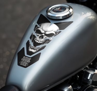 Hvit hodeskalle motorsykkel klistremerke - Tenstickers