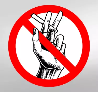 Illustrasjon hånd med sigarette ikon vegg klistremerke - Tenstickers