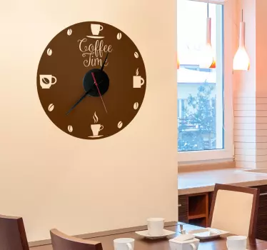 Kaffe klistremerke klokke - Tenstickers