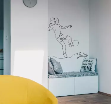 Kvinnefotballspiller minimalistisk fotballdekal - Tenstickers