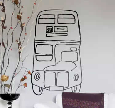 London buss tegning veggen klistremerke for soverommet - Tenstickers