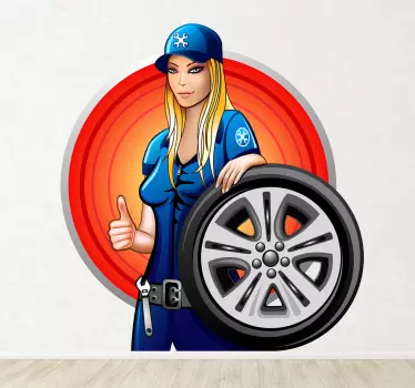 Mekaniker kvinne klistremerke - Tenstickers