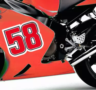 Moto 58 simoncelli motorsykkel klistremerker - Tenstickers