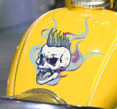 Motorsykkel flamme hodeskalle motorsykkel klistremerker - Tenstickers