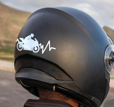 Motorsykkel hjerteslag stil motorsykkel klistremerke - Tenstickers