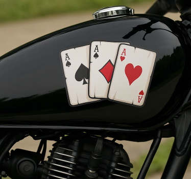 Motorsykkel klistremerke fire ess kort - Tenstickers