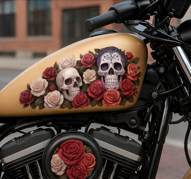 Motorsykkel klistremerke rose rytter - Tenstickers