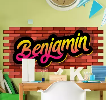 Murvegg og navn graffiti urban dekal - Tenstickers