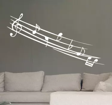 Musikknotater monokrom dekal - Tenstickers