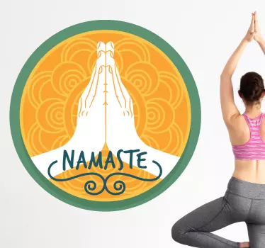 Namaste oransje veggdekor - Tenstickers