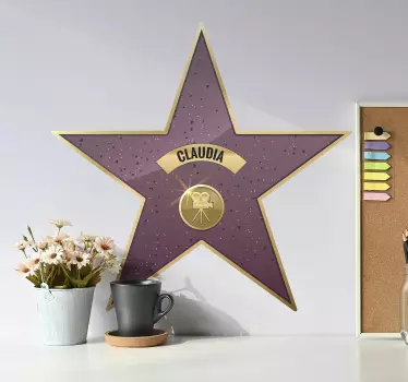 Navngitt walk of fame star kino dekal - Tenstickers