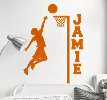 Nettball med navn basketball dekal - Tenstickers