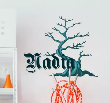 Nifs treet med personlig navn halloween klistremerke - Tenstickers