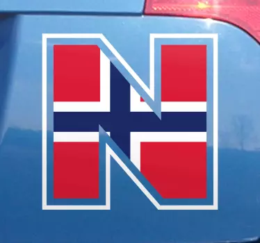 Norge flagg N-bokstav klistremerke til bil - Tenstickers