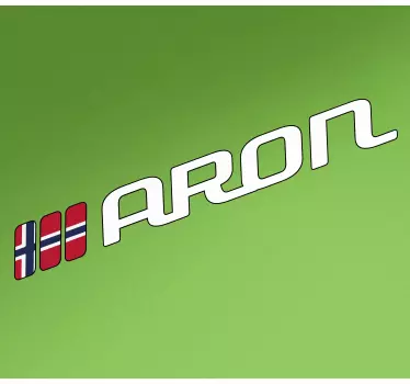 Norsk flagg klistremerke med navn - Tenstickers