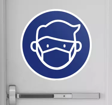 Obligatorisk maske glassdørmerke - Tenstickers