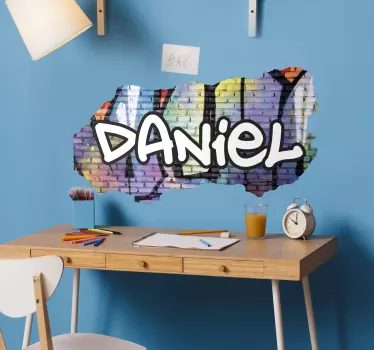 ødelagt murvegg med graffitti dekal klassikere - Tenstickers