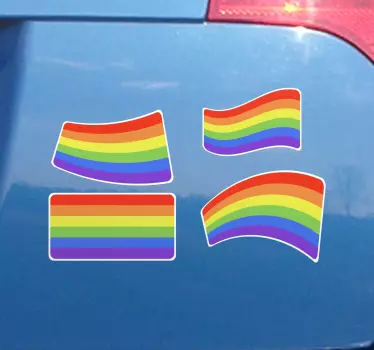 Pakke med 4 stolthetsflaggskilt - Tenstickers