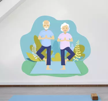 Par trening yoga veggdekor - Tenstickers