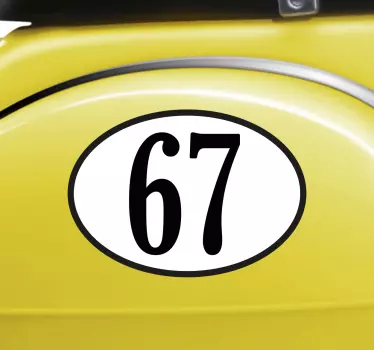 Nummer tilpassbar klistremerke til motorsykkel - Tenstickers