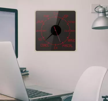 Programmerings språk klistremerker klokke - Tenstickers
