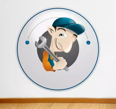 Rørleggerillustrasjon veggklistremerke - Tenstickers