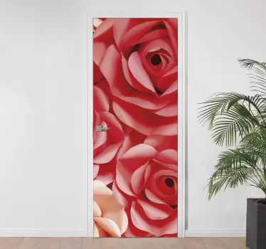 Rose blomster dør klistremerke - Tenstickers