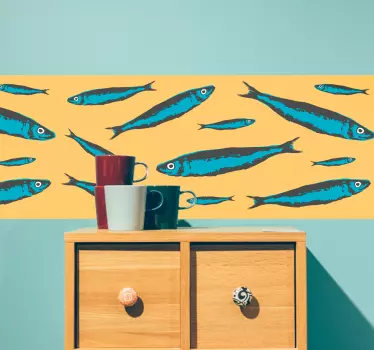 Sardiner trykker kantklistremerke - Tenstickers