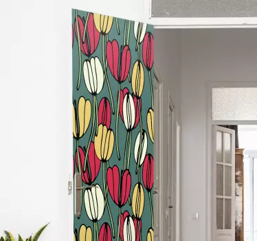 Sett med tulipaner glassdørklistremerke - Tenstickers