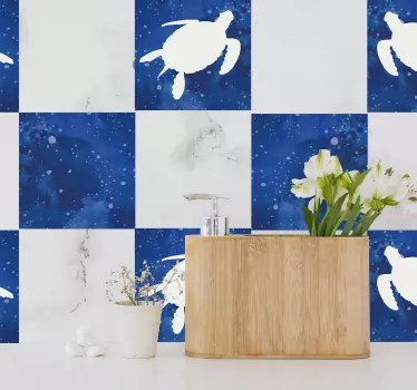 Skilpadde med galaxy mønster fliser overføring - Tenstickers