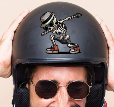 Skjelett dab-design motorsykkel klistremerke - Tenstickers