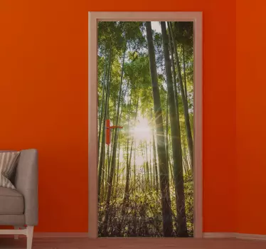 Skog med flash glass dørklistremerke - Tenstickers